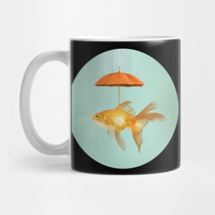 Goldfish Under a Red Umbrella Mug